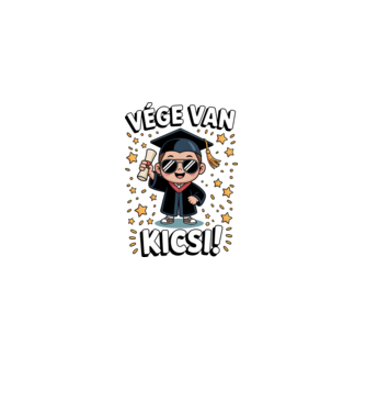 Vége van kicsi! minta világos rózsaszín pólón