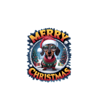 Merry Christmas tacskó minta fehér pólón