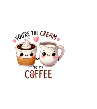 You are the cream to my coffee minta világos rózsaszín pólón