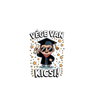 Vége van kicsi! minta fehér pólón