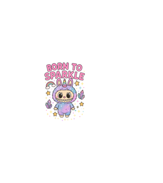 Born to sparkle minta világos rózsaszín pólón