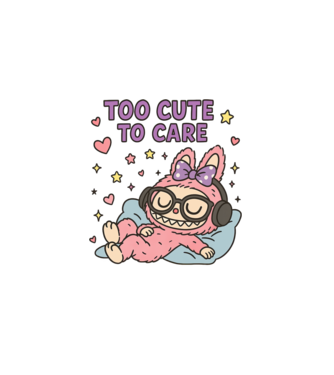 Too cute to care minta fehér pólón