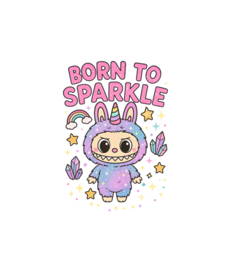 Born to sparkle minta fehér pólón