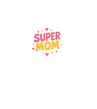 Super Mom fekete pólóra minta fekete pólón
