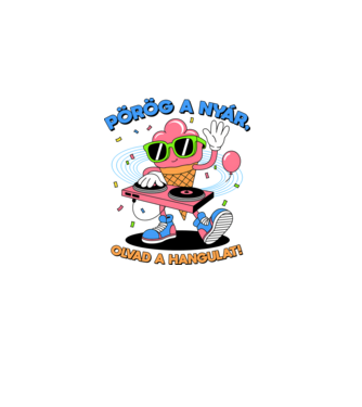 Pörög a nyár, olvad a hangulat! minta fehér pólón