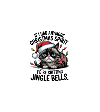 Christmas Spirit Grumpy Cat fehér alapra minta fehér pólón