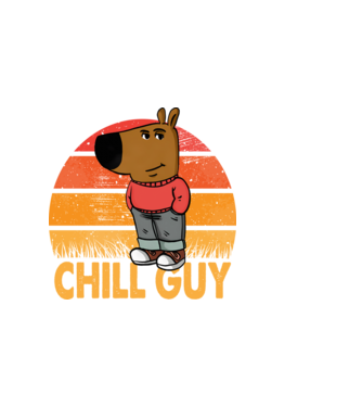 Chill guy Vintage minta sötétkék pólón