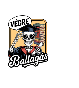 Végre ballagás minta fekete pólón