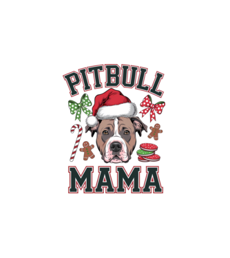 Pitbull Mama Karácsony minta fehér pólón