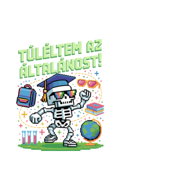 Túléltem az általánost minta fehér pólón