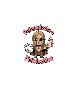 Pelenkázásra felkészülve minta fehér pólón