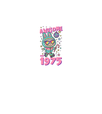 Awesome since 1975 Labubu - 50 éves születésnapra minta fehér pólón