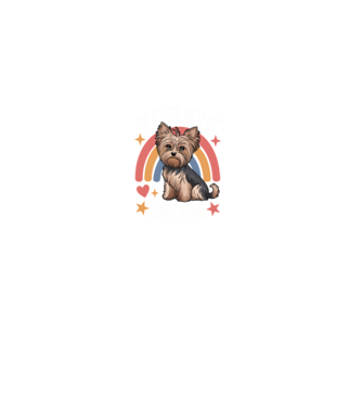 Yorkie mom fekete pólóra minta fekete pólón