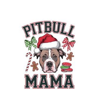 Pitbull Mama Karácsony minta fehér pólón