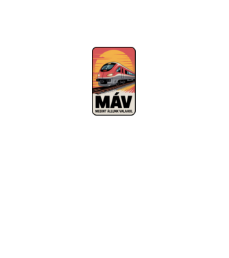 MÁV - megint állunk valahol minta királykék pólón