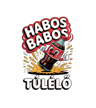 Habos Babos Túlélő minta fehér pólón