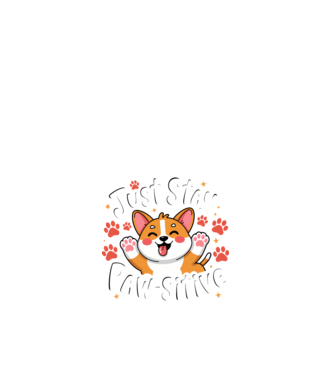 Just Stay Paw-Sitive fekete pólóra minta fehér pólón