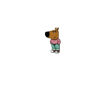 Chill Guy funky - fehér minta királykék pólón