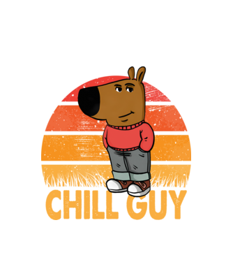 Chill guy Vintage minta fehér pólón