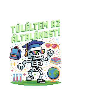 Túléltem az általánost minta fekete pólón