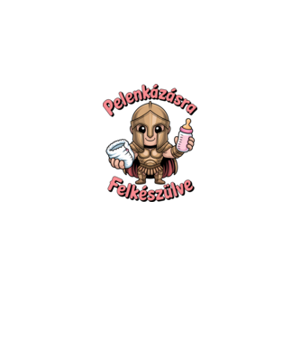 Pelenkázásra felkészülve minta fehér pólón
