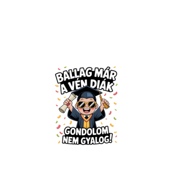 Ballag már a vén diák minta fekete pólón