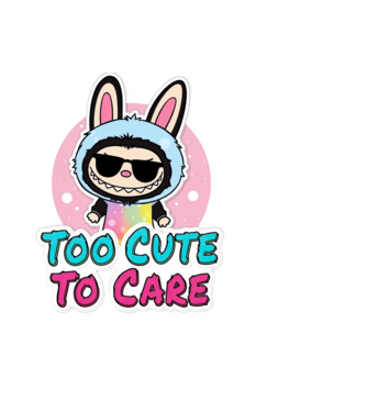 Too cute to care minta fekete pólón