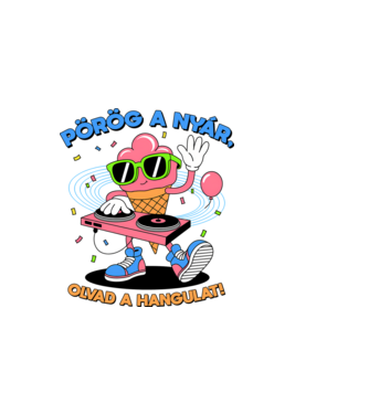 Pörög a nyár, olvad a hangulat! minta világos rózsaszín pólón