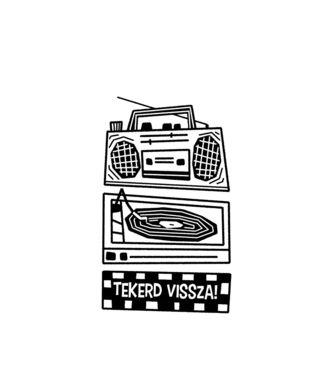 Tekerd vissza! minta fehér pólón