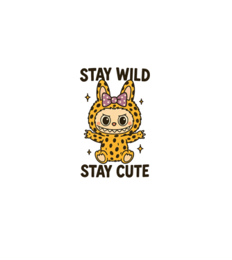 Stay wild, stay cute minta fehér pólón