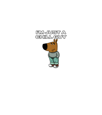 Just a chill guy original minta fehér/piros pólón