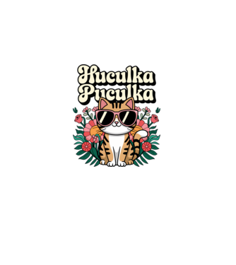 Huculka Puculka cica 2 minta fehér pólón