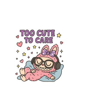 Too cute to care minta világos rózsaszín pólón