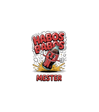 Habos Babos Mester minta fehér pólón