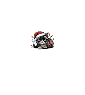Christmas Spirit Grumpy Cat fekete alapra minta fekete pólón