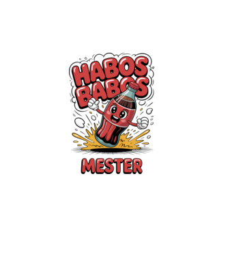 Habos Babos Mester minta fehér pólón