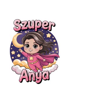 SZUPER ANYA 2 minta fekete pólón