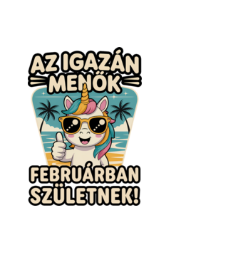 Az igazán menők februárban születnek! minta fekete pólón