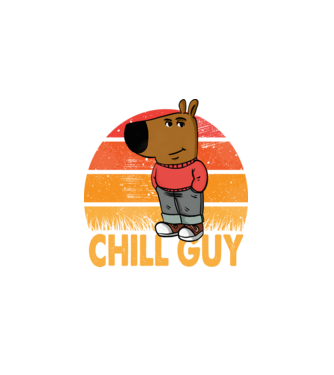 Chill guy Vintage minta fekete pólón