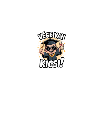 Vége van kicsi! minta fekete pólón