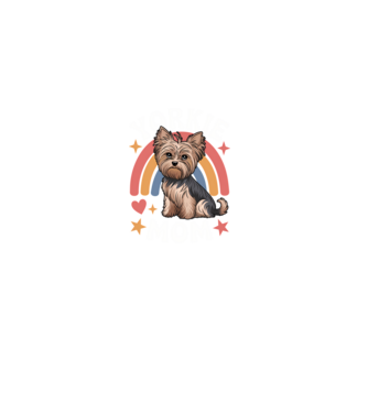 Yorkie mom fekete pólóra minta fekete pólón