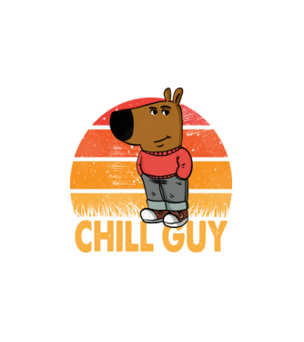 Chill guy Vintage minta fehér pólón