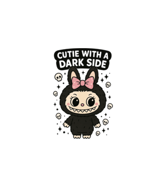 Cutie with a dark side minta fehér pólón