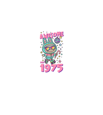 Awesome since 1975 Labubu - 50 éves születésnapra minta homokszín pólón