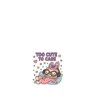 Too cute to care minta fehér pólón