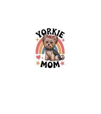 Yorkie Mom fehér pólóra minta fehér pólón