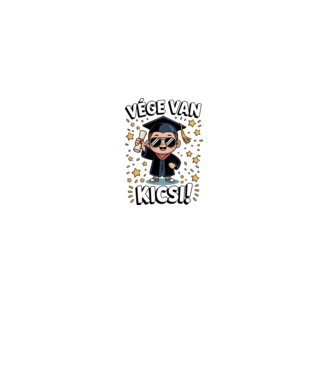 Vége van kicsi! minta fehér pólón
