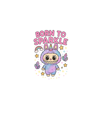 Born to sparkle minta fehér pólón