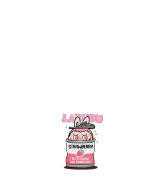 Labubu Strawberry minta fehér pólón