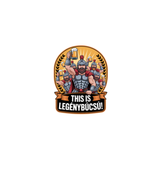 This is Legénybúcsú minta fekete pólón